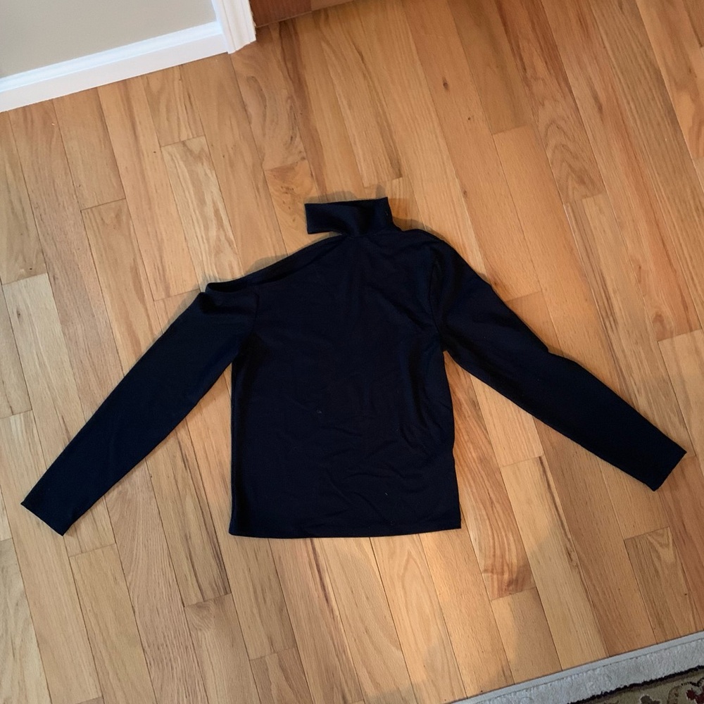 Abercrombie Soft A&F Collection Asymmetrical Long Sleeve Top with Mock Neck